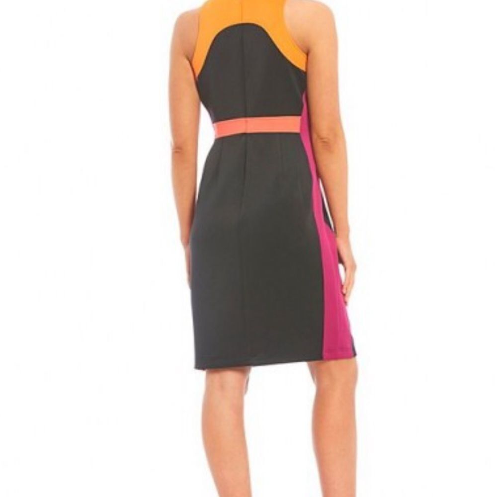 LDT Colorblock Jewel Neck sleeveless dress - Picture 3 of 8